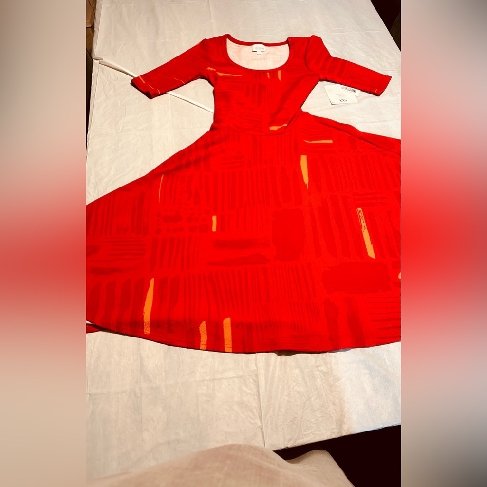 LuLaRoe Brand Red New dress (Nicole) XXS chic and trendy really comfortable!!!